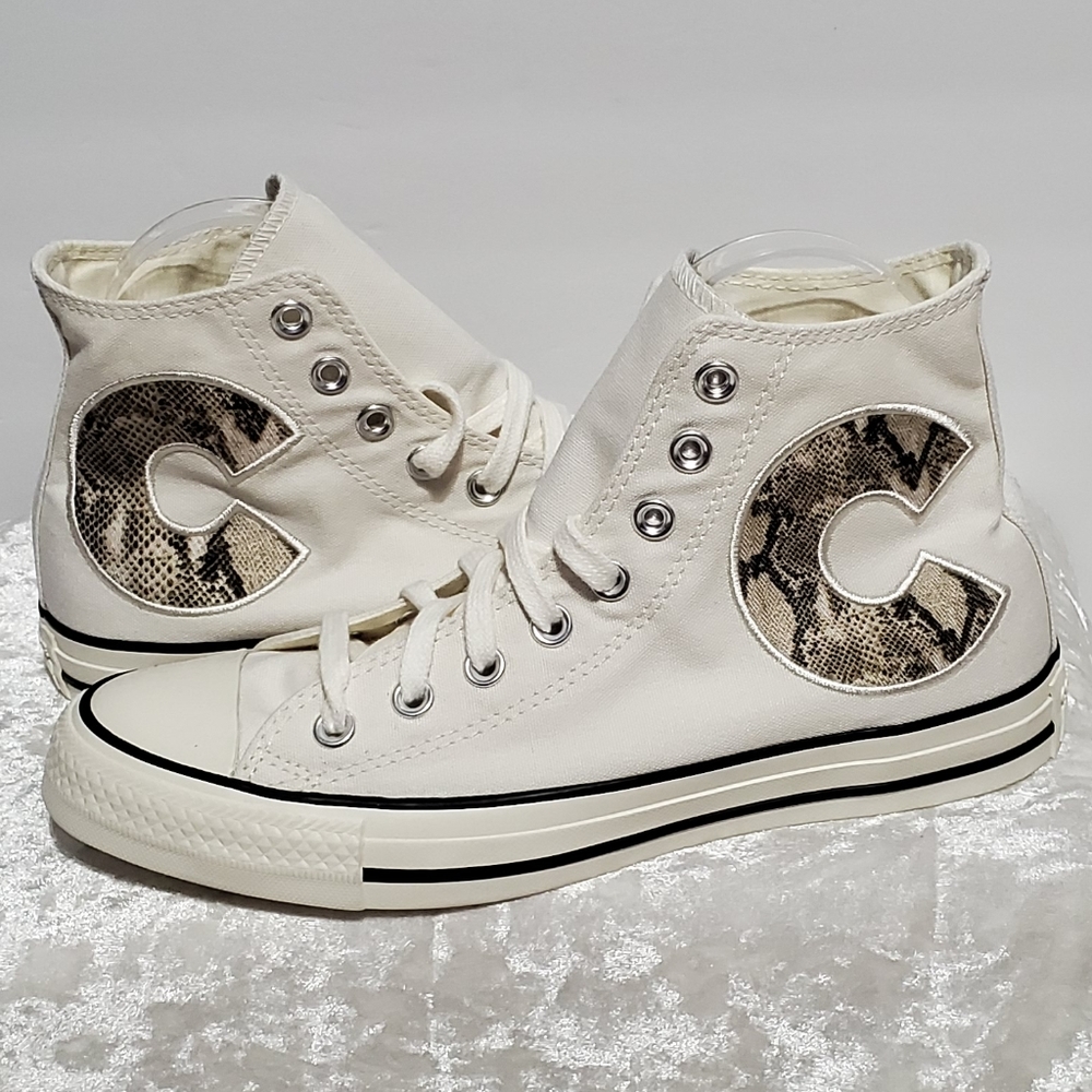 Converse Beige/Cream Snake Print High Tops B5